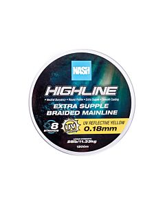 Nash Highline Extra Supple Braid UV Yellow 1200mtr